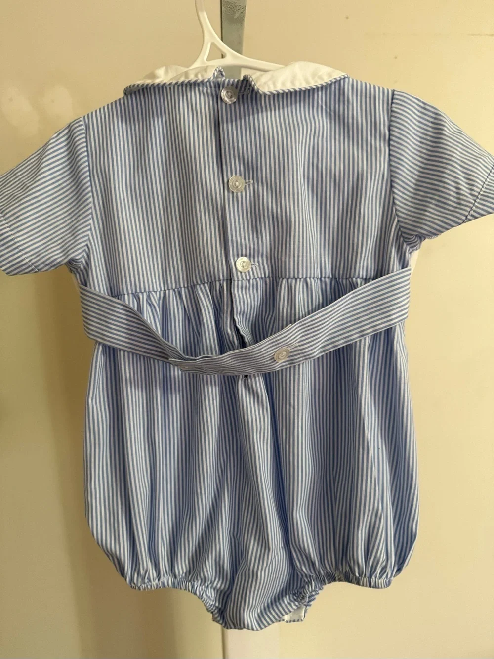 Silly Goose Smocked Crosses Bubble Romper